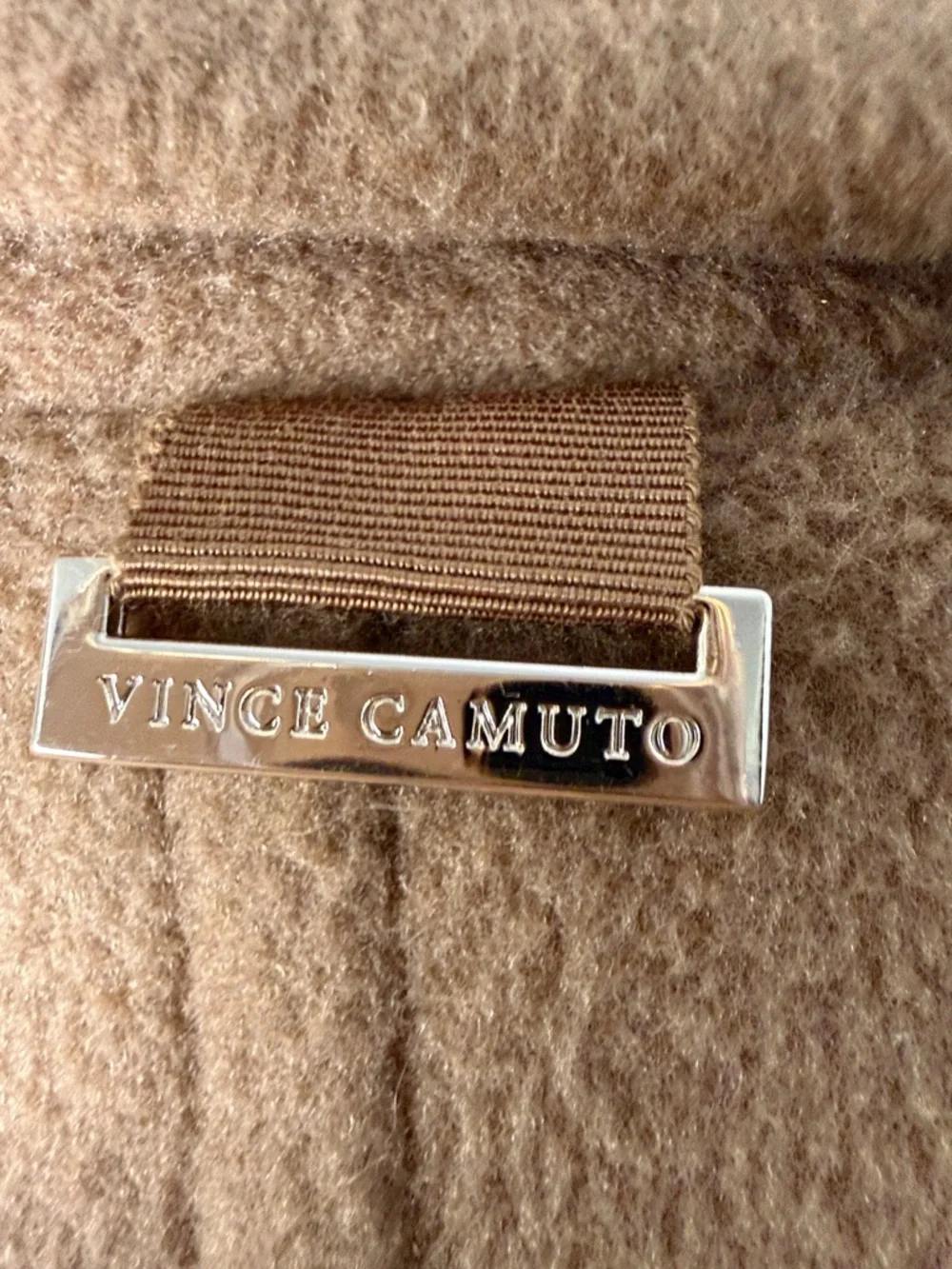 Vince Camuto Camel Trench Coat with Faux Fur Cuffs - Picture 7 of 11
